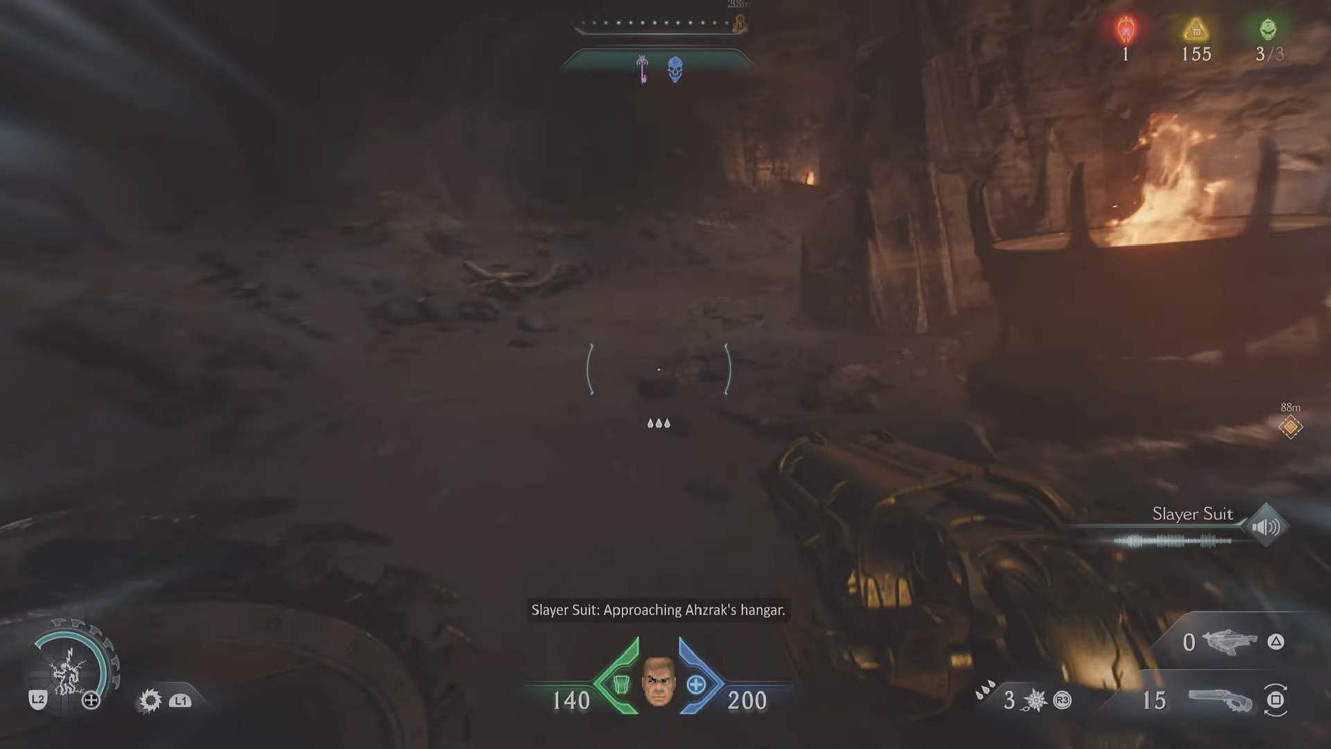 The path that leads you to Ahzrak's Hangar from the Reckoning mission (Image via Sportskeeda Gaming/Bethesda Softworks)